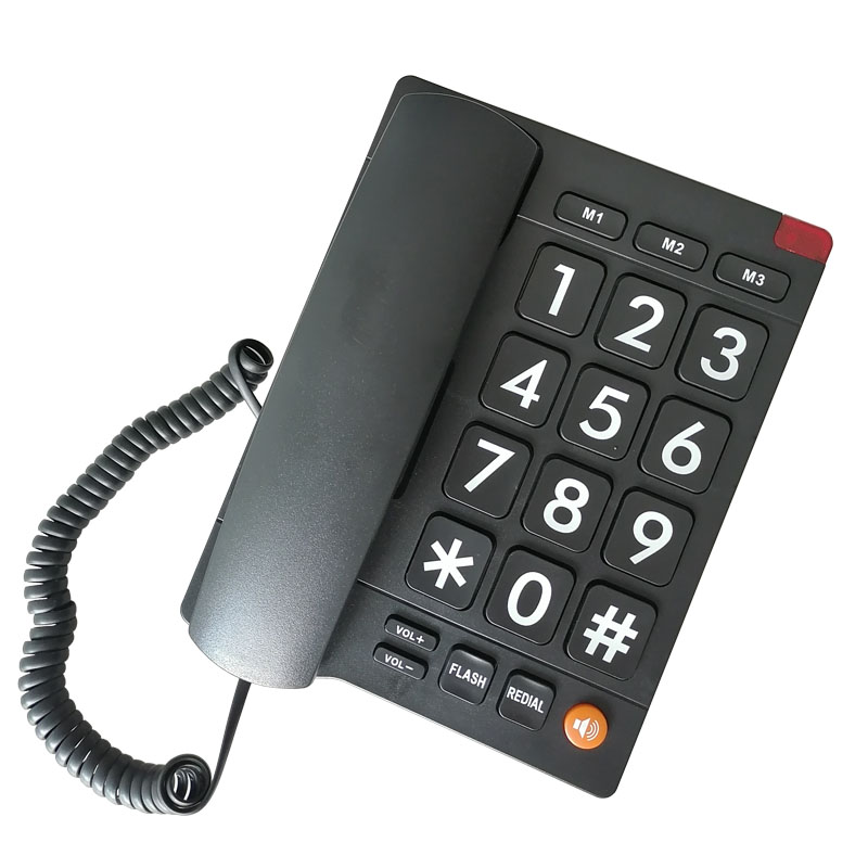 Teléfono fijo – Teléfono con cable de botón grande para personas mayores –  Marcación de un solo toque, timbre amplificado fuerte, agarre