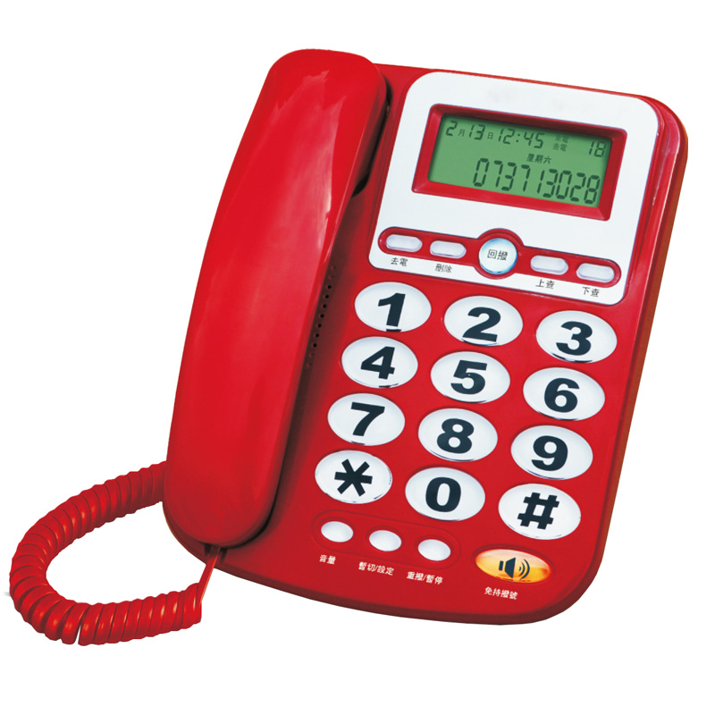 Teléfono fijo con cable con identificador de llamadas & Manos